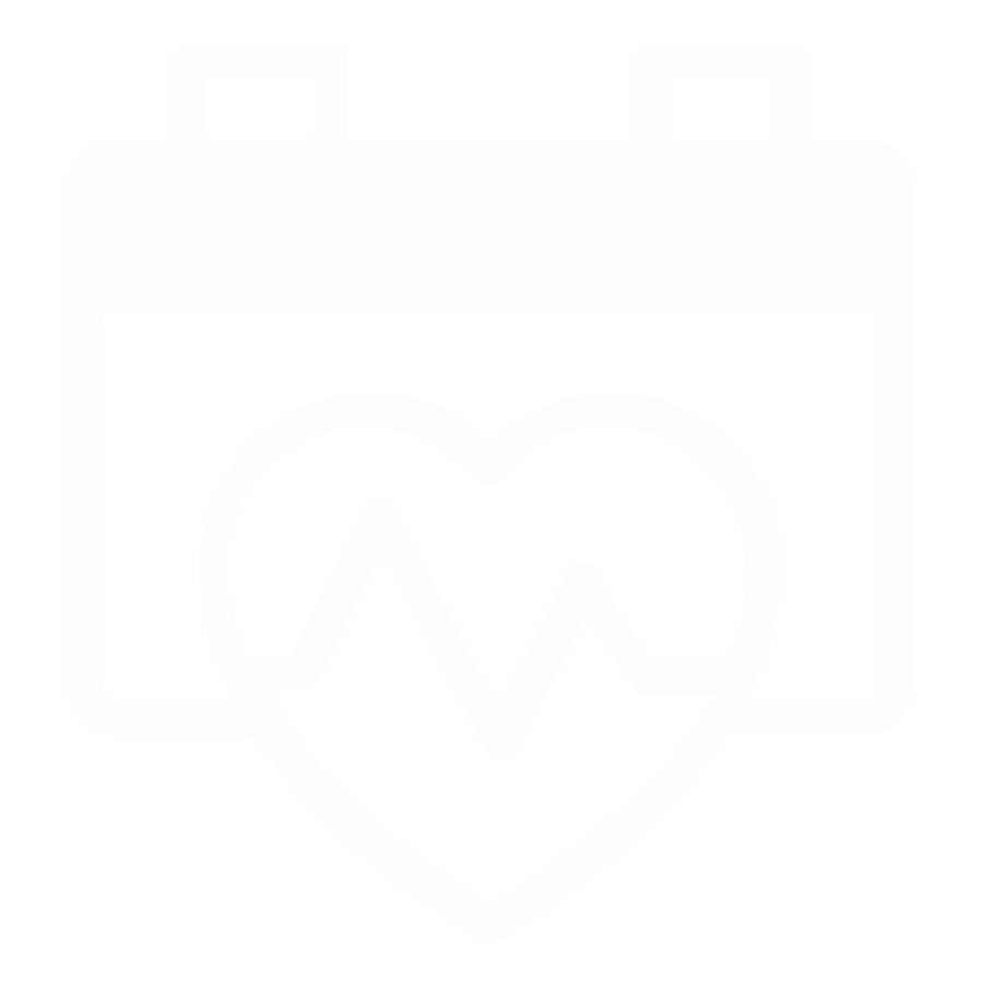 heart rhythm over calendar icon